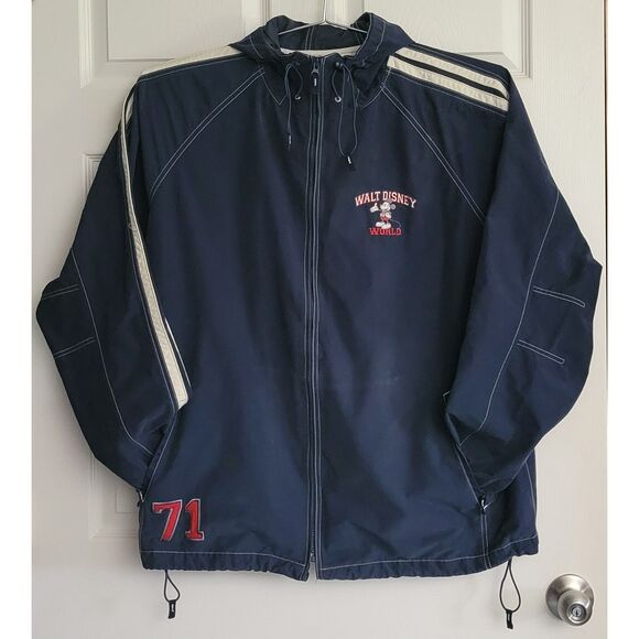 Vintage Walt Disney World Blue Authentic Mickey Windbreaker w/Hood Mens XXL - Picture 1 of 16